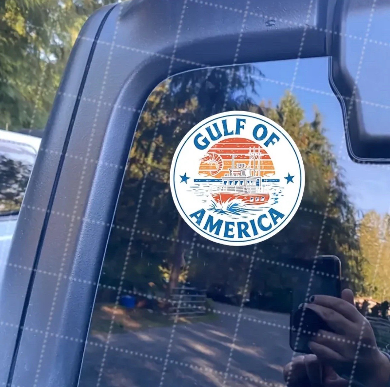 United States Gulf Of America USA Patriotic Round 5” Inch Vinyl Sticker Decal