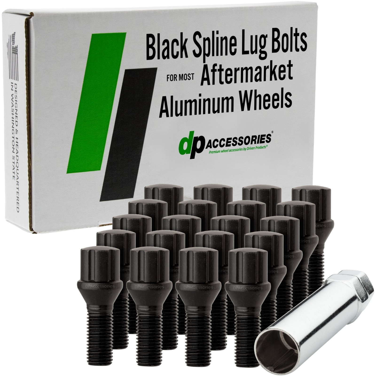 Black Lug Bolts | 2013-2016 Dodge Dart | Aftermarket Wheels