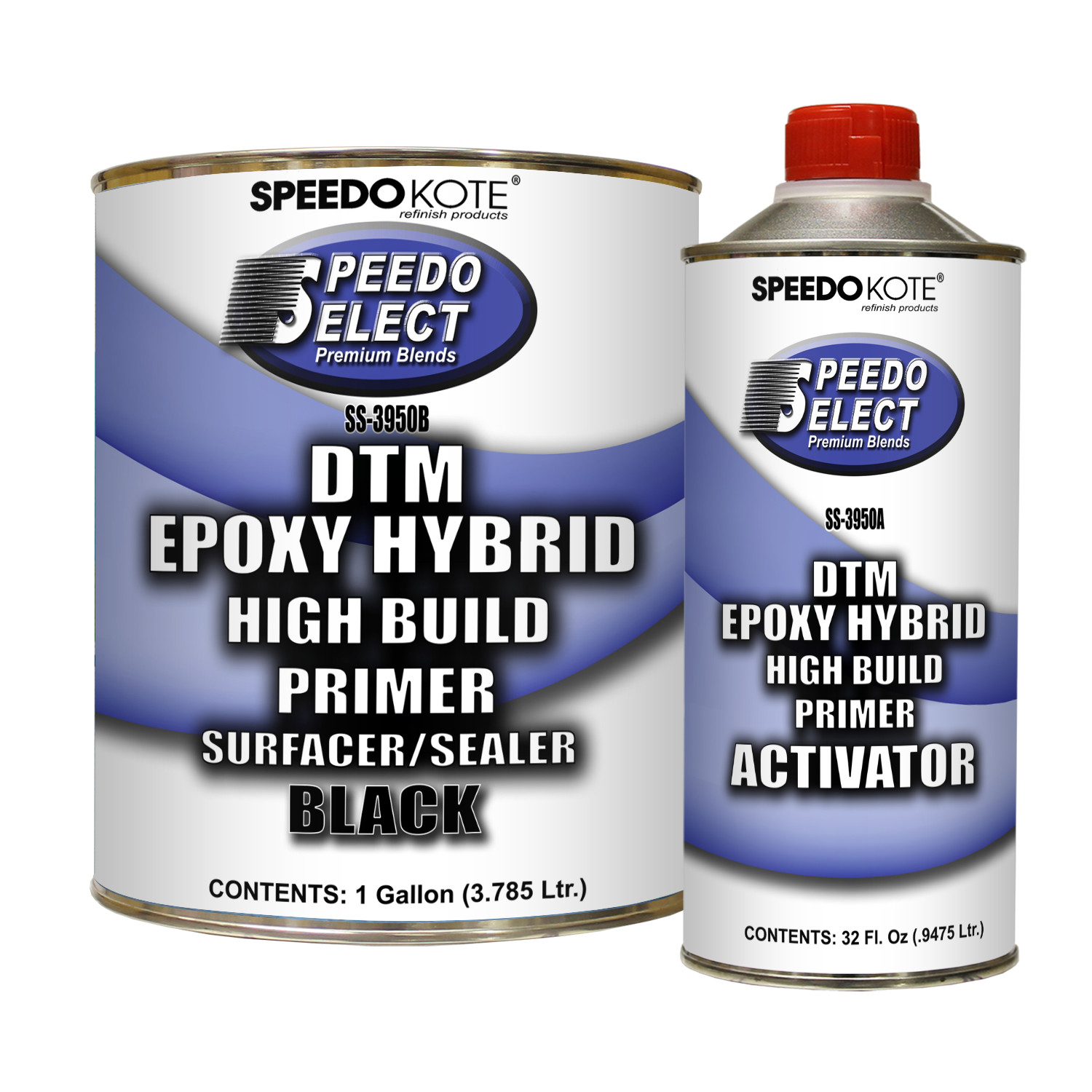 DTM Epoxy Hybrid Hi-build Primer Surface Sealer BLACK Gallon Kit, SS-3950B/3950A