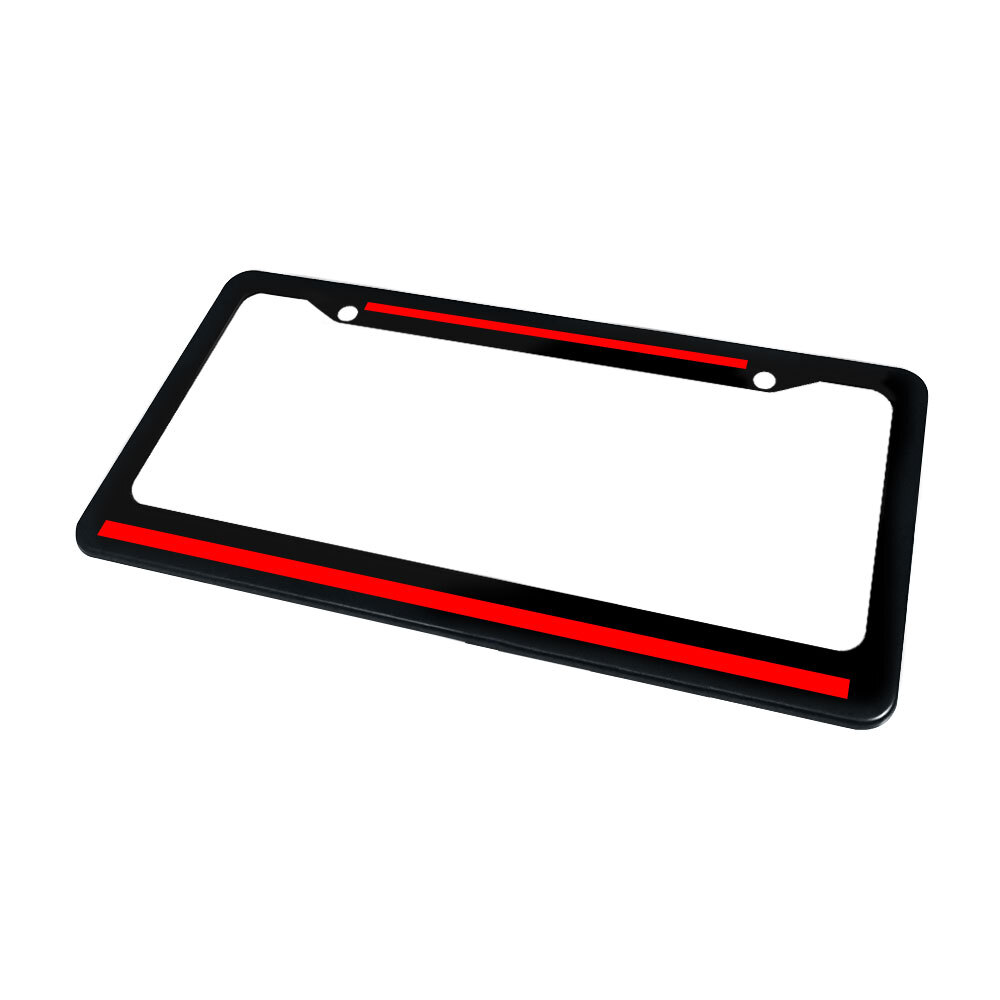 2pcs Metal Red Line Car SUV License Plate Frame Tag Covers For Chevy Accessories