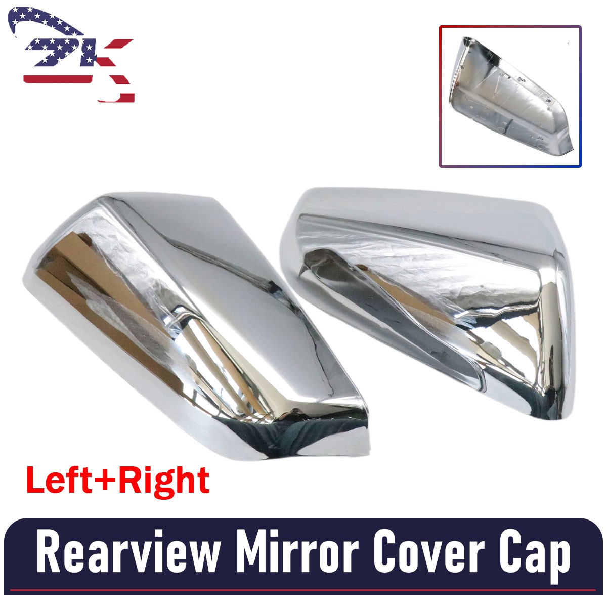 For 2018-24 Chevy Equinox GMC Terrain CHROME Left+Right Side Mirror Cover Caps