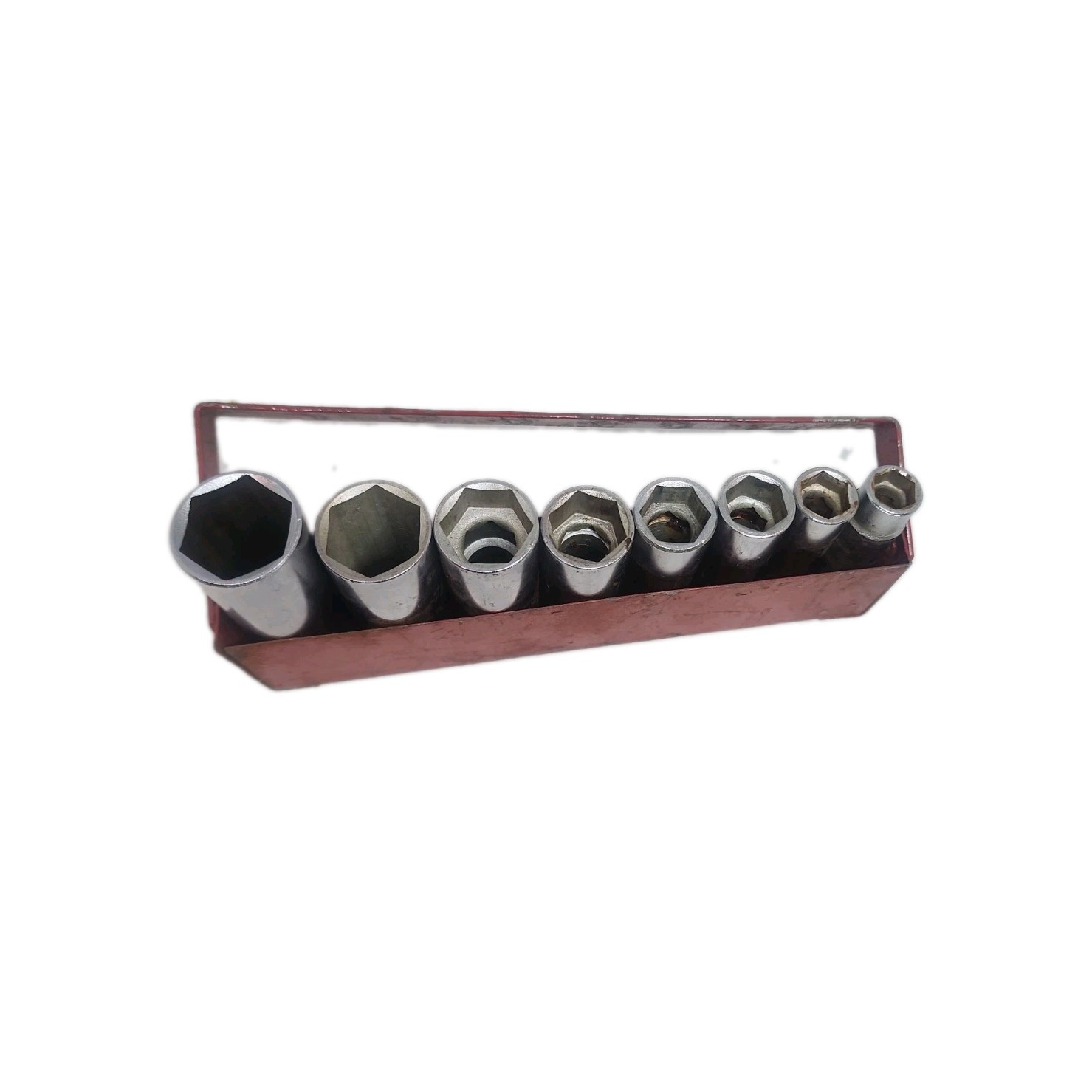 WRIGHT TOOLS No. 309 8 Piece 3/8″ Dr 6pt Set In Carry Red Case SAE 13/16″-3/8″