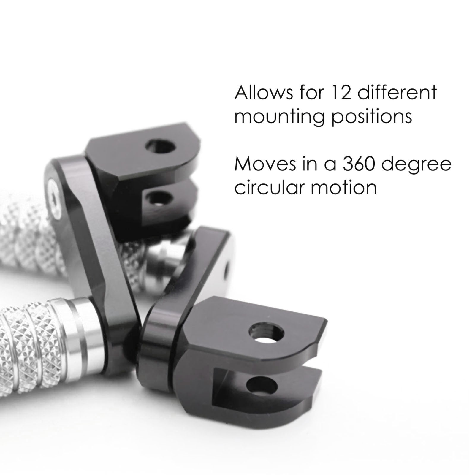 Silver M-Grip Front 40mm Extend Foot Pegs For 1199 Panigale S R 12 13 14 15 16