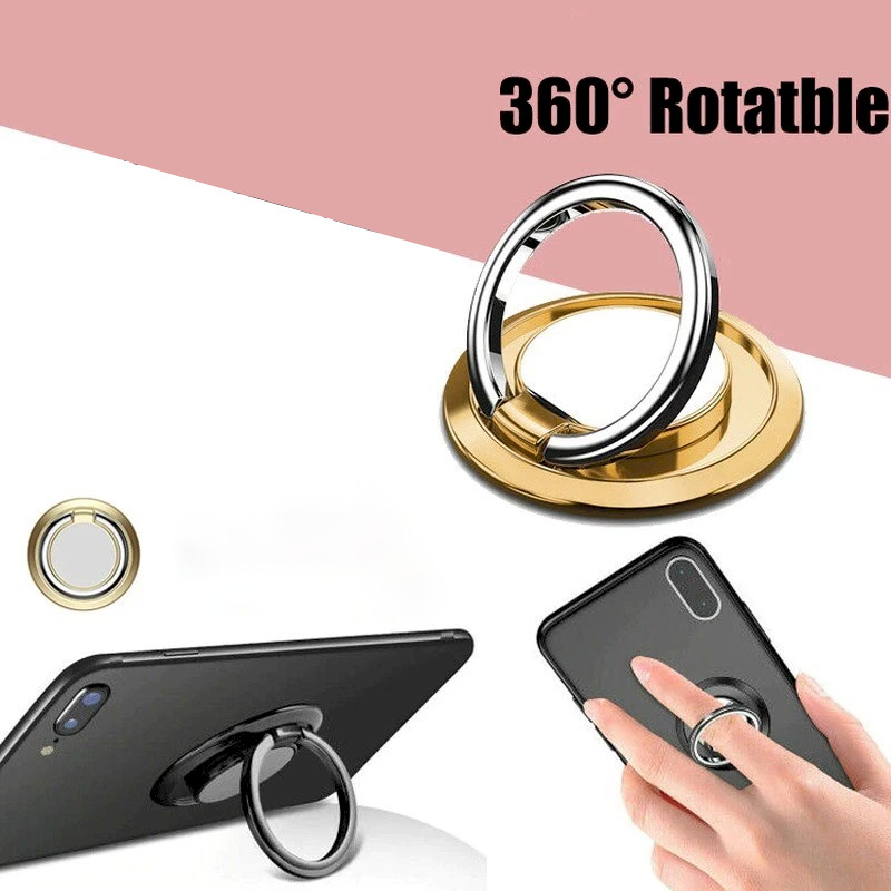 Finger Ring Holder Stand Grip 360° Rotating For Cell Phone Car Magnetic Mount CA