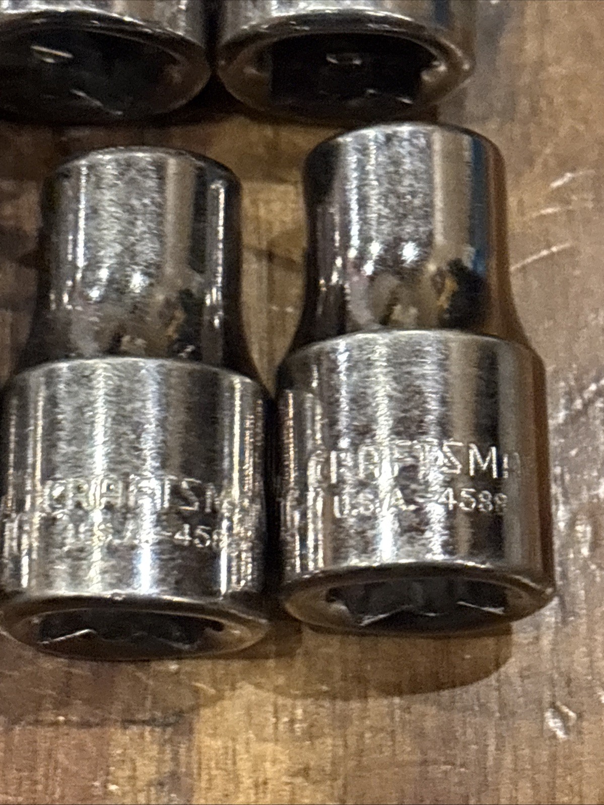 Craftsman 7/16” Laser Shallow Sockets 8pc 1/2” Drive 6 & 12 Point USA SAE EUC