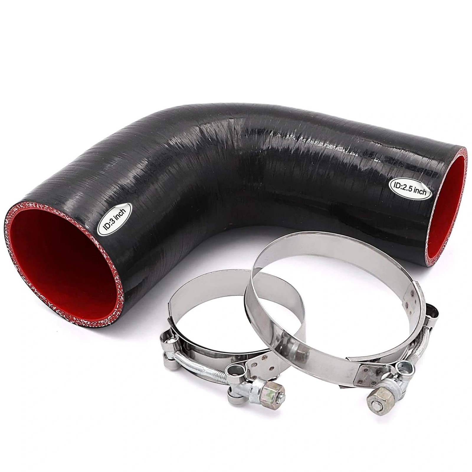 90 Degree Elbow Reducer Coupler Silicone Hose 4-Ply 2.5-3 Inch, 90 degree