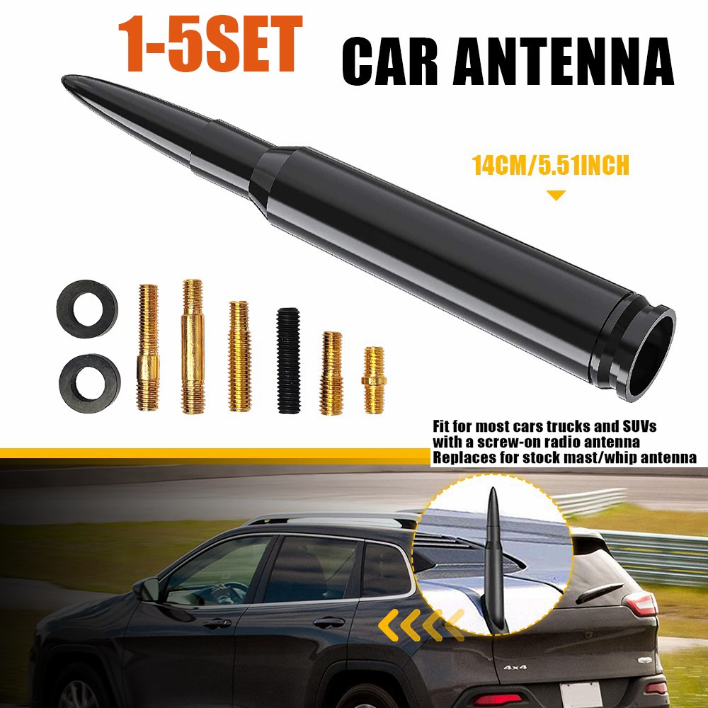 Universal Bullet Style 14*1.9cm Antenna Mast Power Radio AM/FM Replacement9-45X
