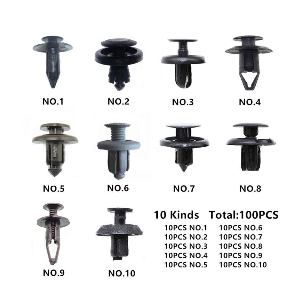 100Pcs Bumper Clips Retainer Auto Car Plastic Rivets Fastener Fender Push Pin US