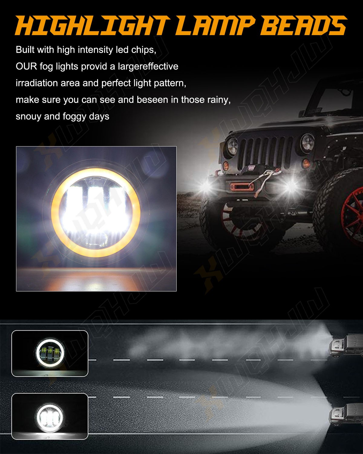 Pair Bumper LED Fog Lights Fit For Jeep Commander 2006 2007 2008 2009 2010