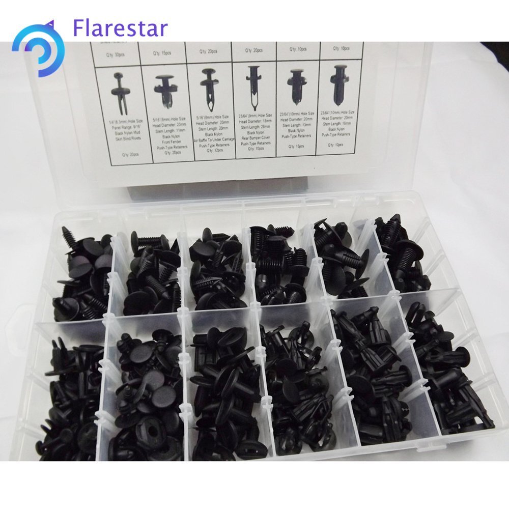 192Pcs Auto Push Clips Retainer Assortment Kit Car Shield Pin Rivet Fasteners