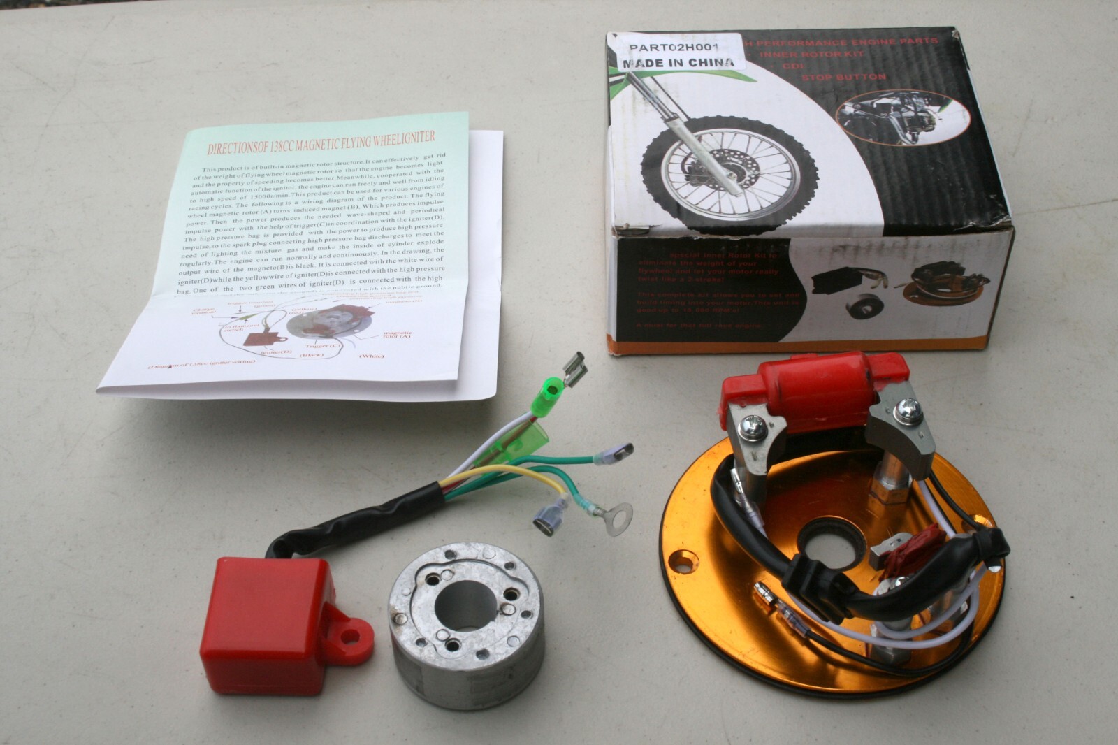Racing Stator Magneto Inner Rotor Kit 110cc 125cc 140cc Dirt Pit Bike ATV Red