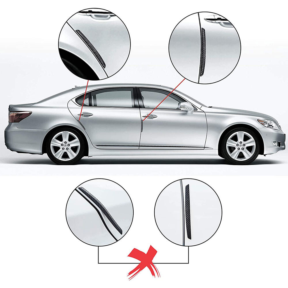 4X Car Door Edge Scratch Anti-collision Protector Guard Strip Cover Bumper Black