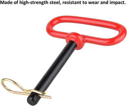 3/8″ x 4″ Inch Trailer Hitch Pin and Clip Towing Hitchs Red Handle 3/8*4 in