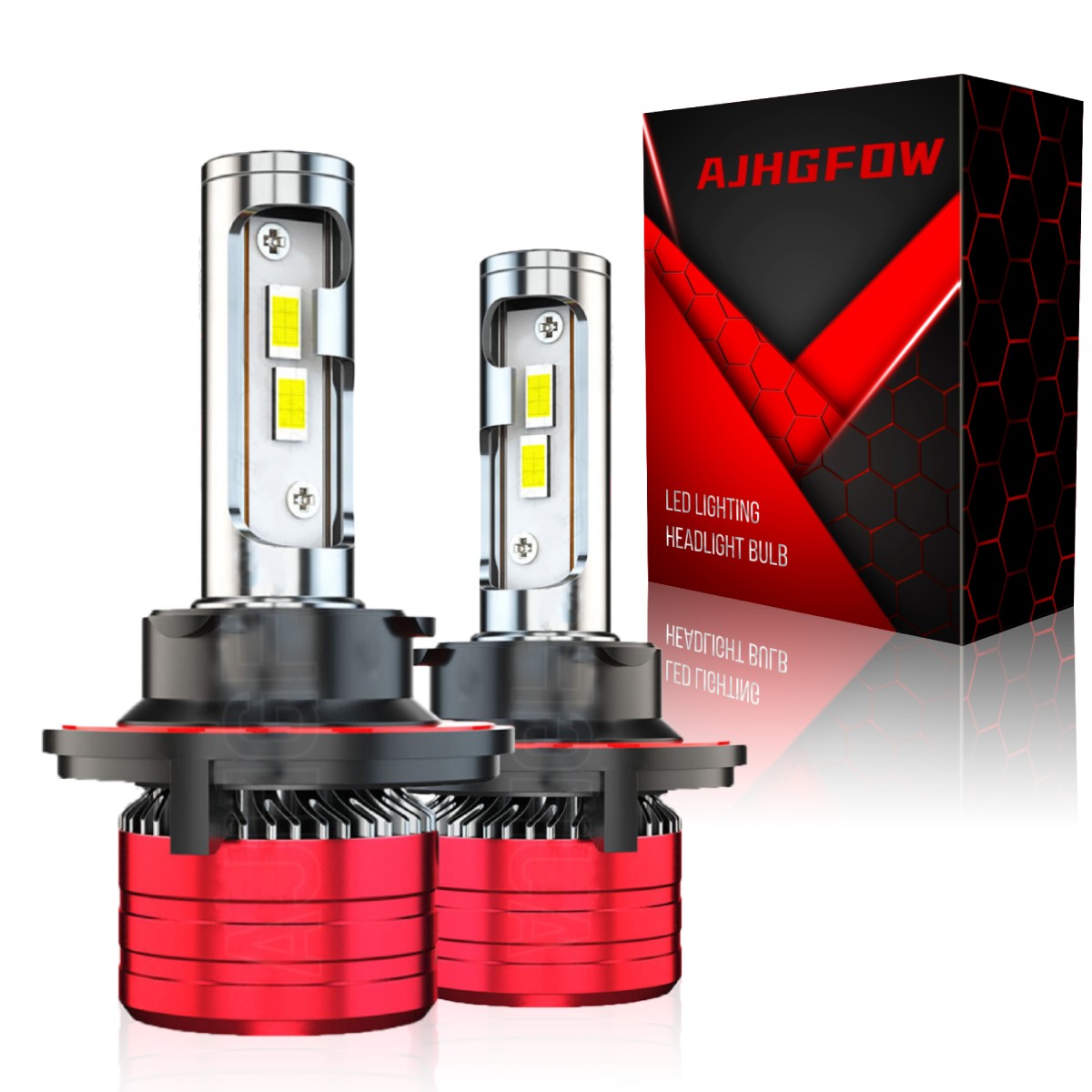 AJHGFOW H13/9008 LED Light Bulb High Low Dual Beam 30000 Lumens 6500K Cool White