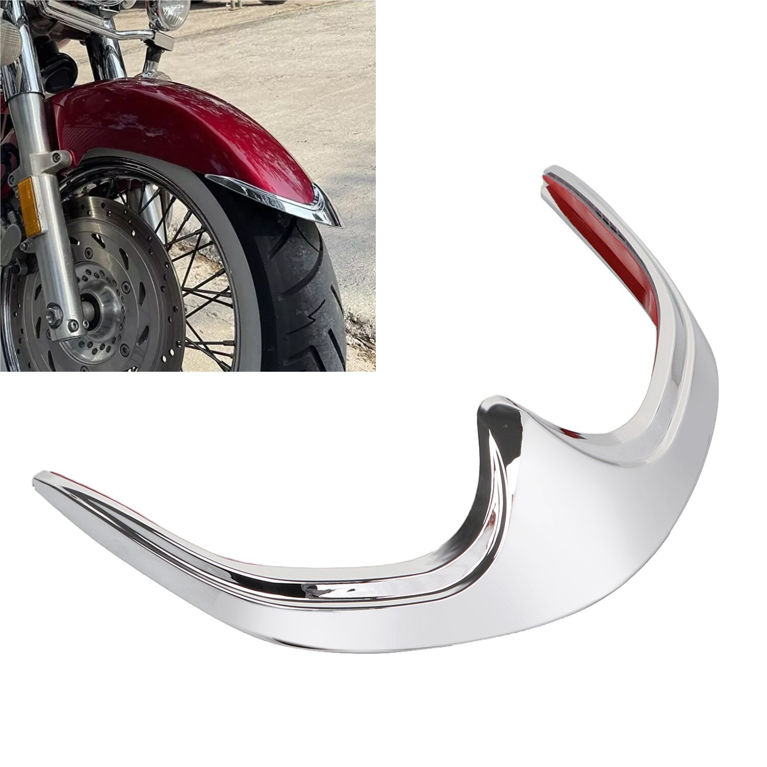 Chrome ABS Plastic Front Fender Tip For Honda VTX1800 S, R/Retro and T/Tourer