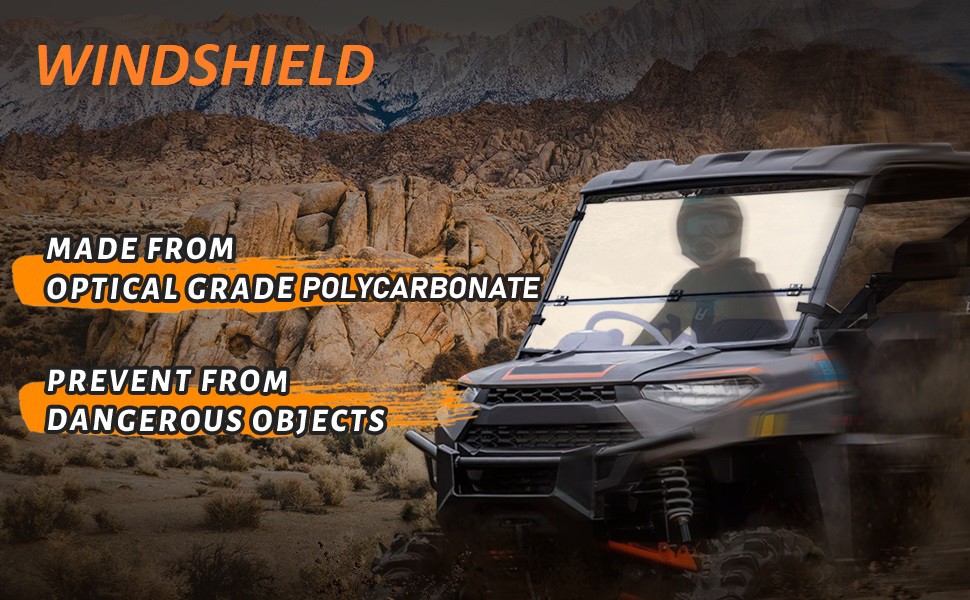 Full 2 Tilt Windshield For John Deere Gator RSX 860M 860E 860i 850i Sport Trail
