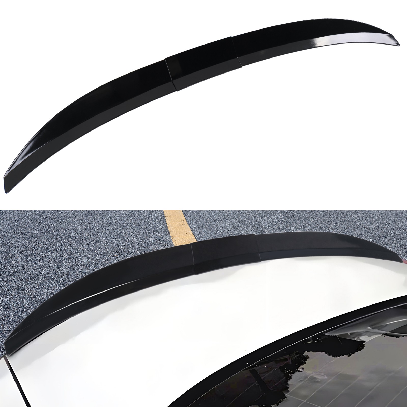 For Sedan Adjustable Glossy Black Trunk Spoiler Lip Roof Tail Wing Universal