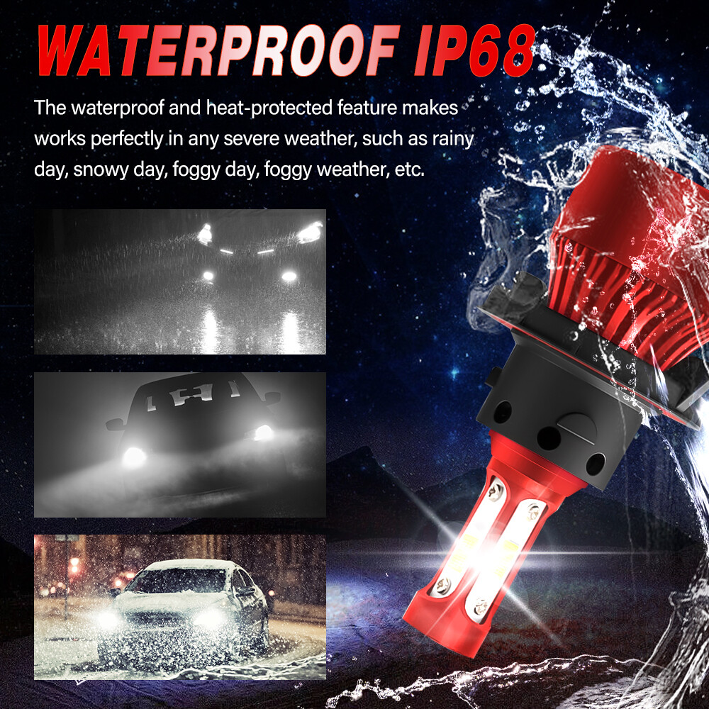 2X H13 9008 Super Bright LED Headlight Bulbs Kit 660000LM 6000K White Hi-Lo Beam