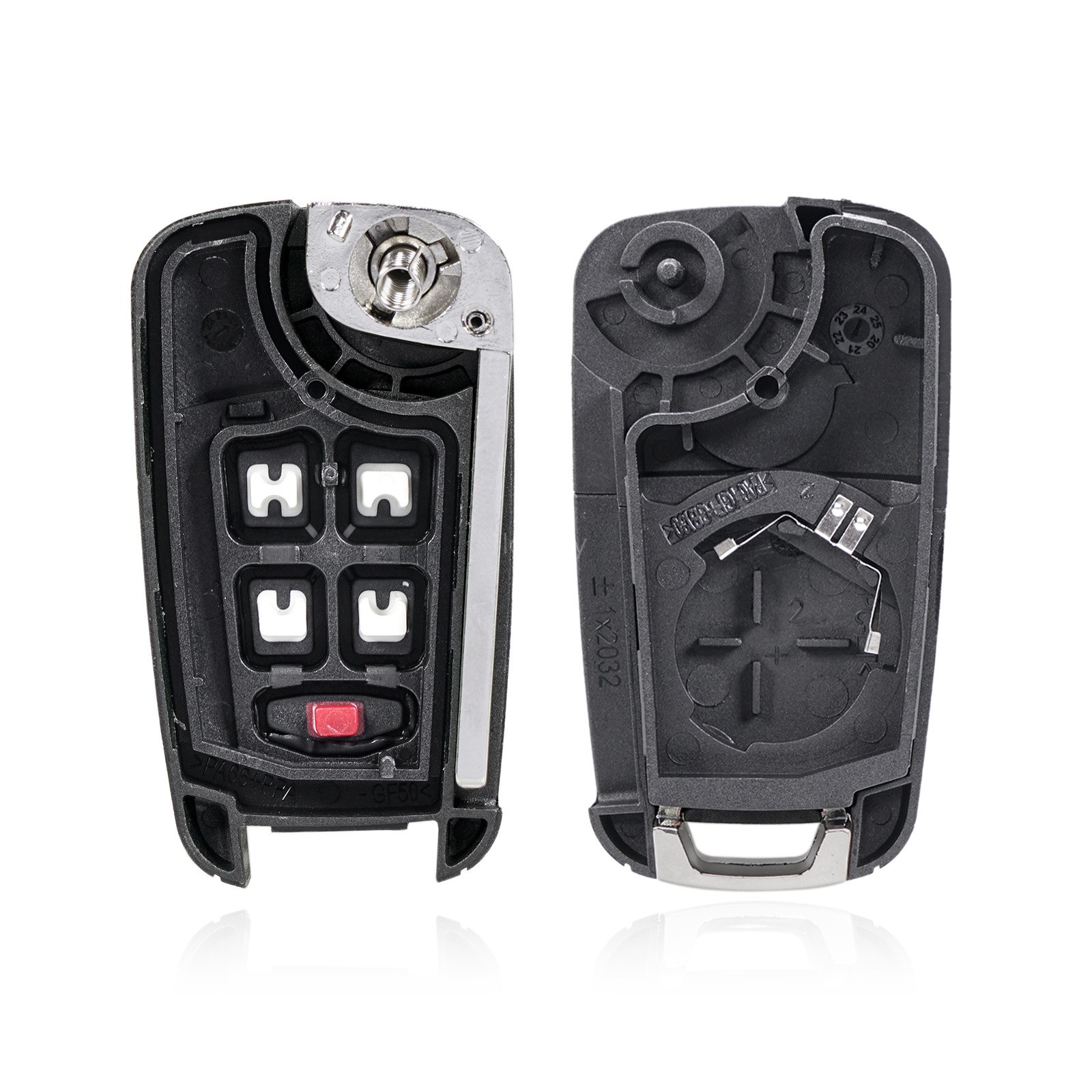 2 For Chevrolet Buick GMC Flip Remote Key Fob Shell Case 5 Button OHT01060512