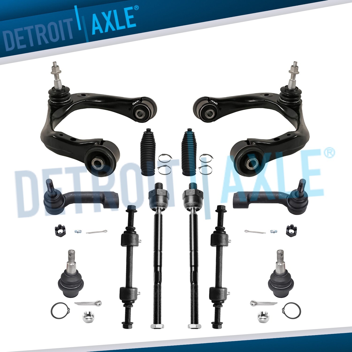 4WD Front Upper Control Arms w/Ball Joints Sway Bars Tie Rods Kit for Ford F-150