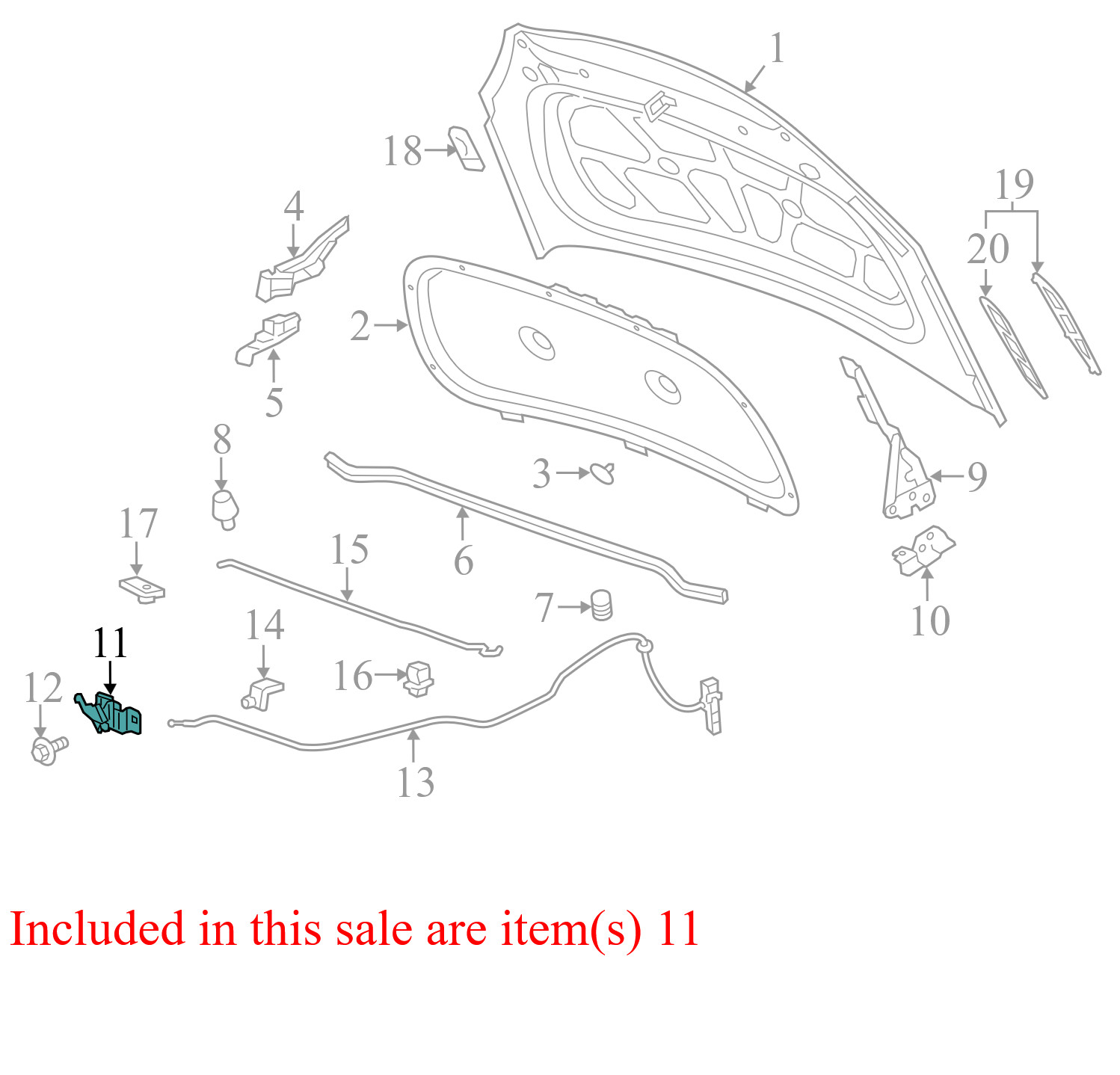 2012-2017 Buick Verano Front Hood Latch Catch Lock Assembly OEM