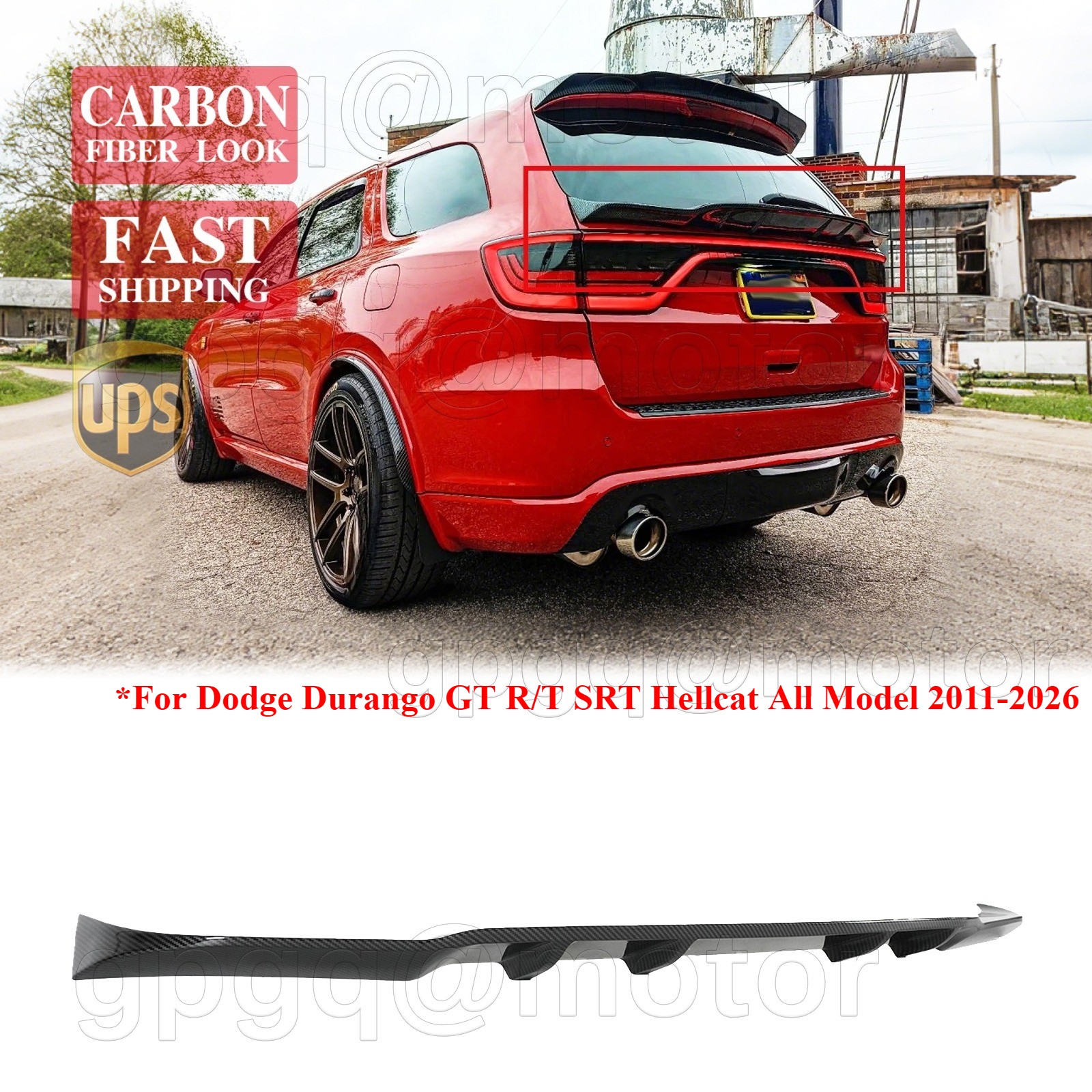 For Dodge Durango GT R/T SRT 2011-2026 Carbon Fiber Rear Mid Wing Trunk Spoiler