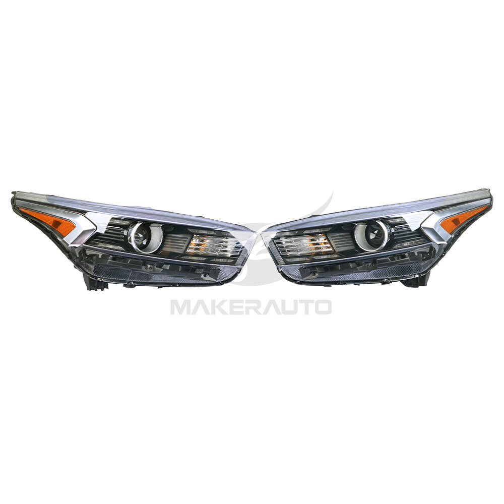 Pair Headlight For 2022 2023 Kia Forte Halogen W/LED 92101M7600  92102M7600