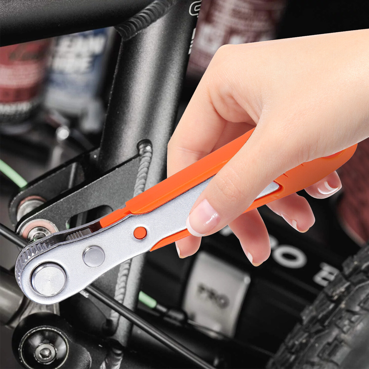 Ratcheting Right Angle Screwdriver Hex Drive 90 Degree Offset + 10pcs Bits Set