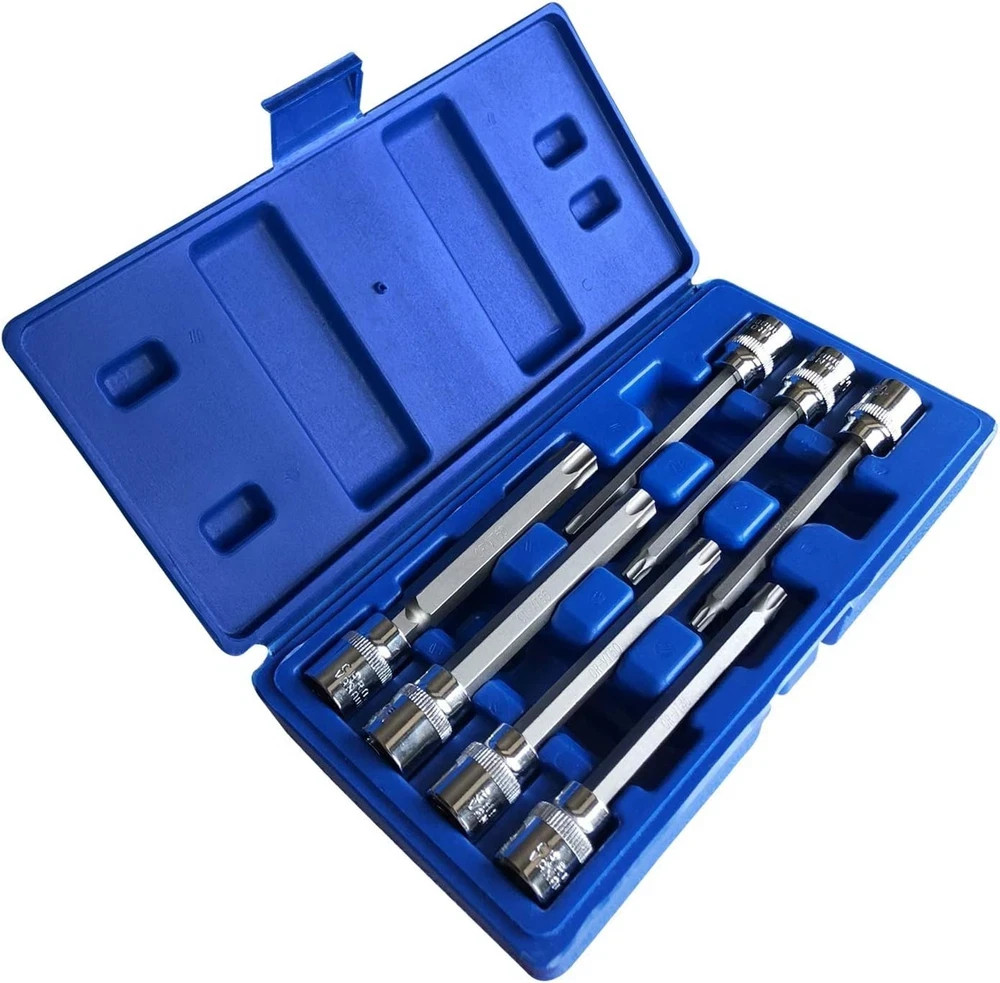 Extra Long Torx Star Bit Socket Set 7 Piece T25-T60 CR-V “3/8” Drive 110Mm(Torx)