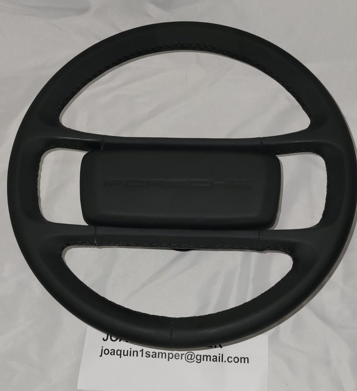 PORSCHE 944 EARLY Wheel BLACK LEATHER 477419094 G/H with Horn Pad