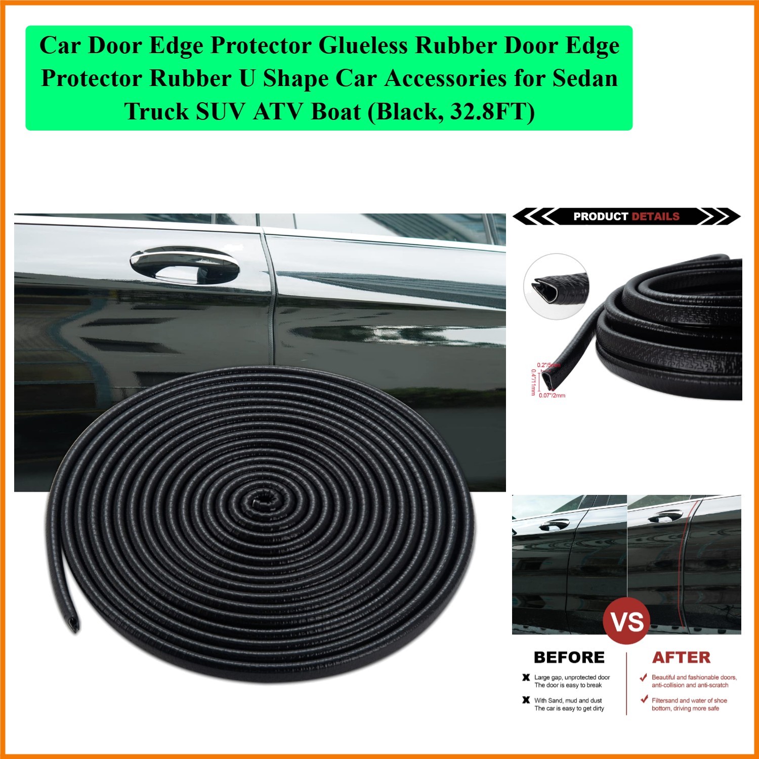 Car Door Edge Protector Glueless Rubber Door Edge Protector Rubber U Shape Ca…