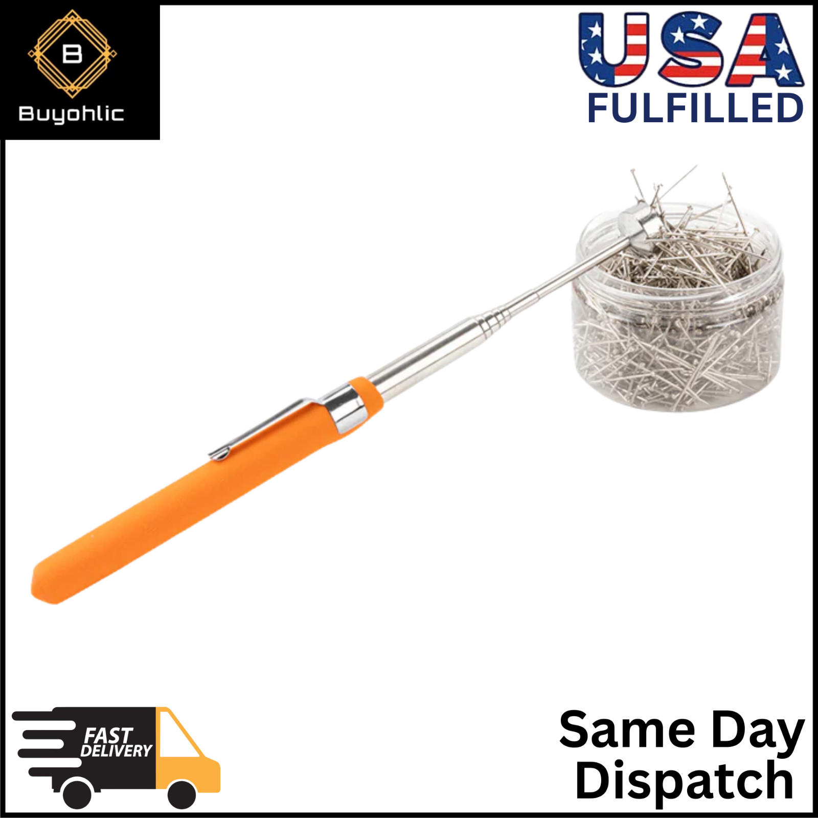 Telescoping Magnetic Pickup Tool 8lb Pull Extendable 6.5″–26″ Magnet Stick