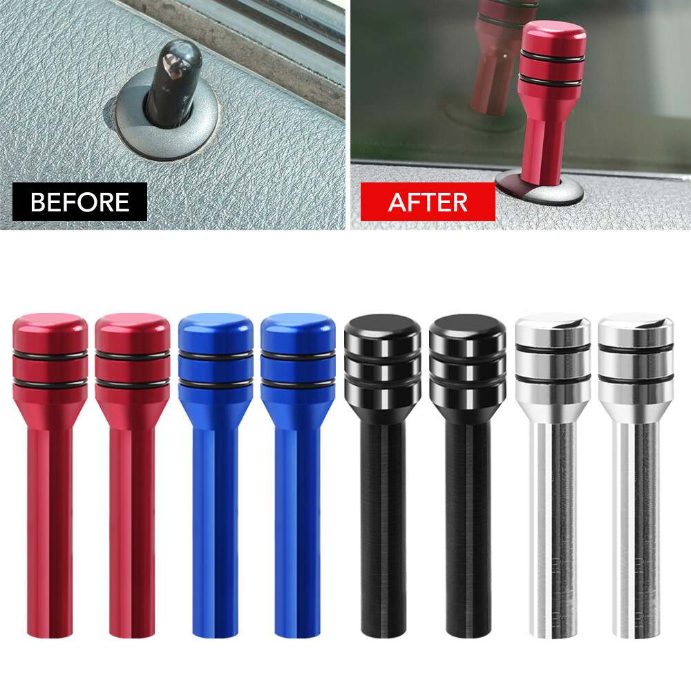 4PCS Alloy Car Interior Door Locking Lock Knob Pull Pins Covers Accessories