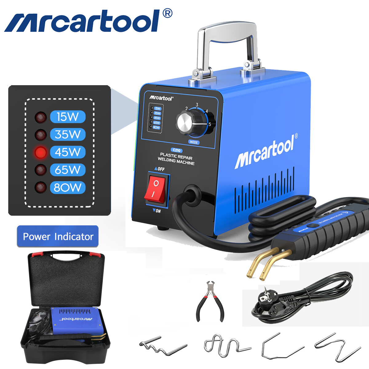 80w Hot Stapler Car Bumper Repair Plastic Welder Kit Plastic Welding 600 Staples