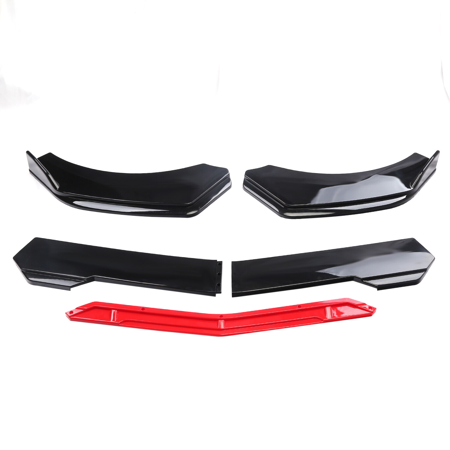 Glossy Black+Red For KIA K5 2021 2022 Front Bumper Lip Spoiler Splitter