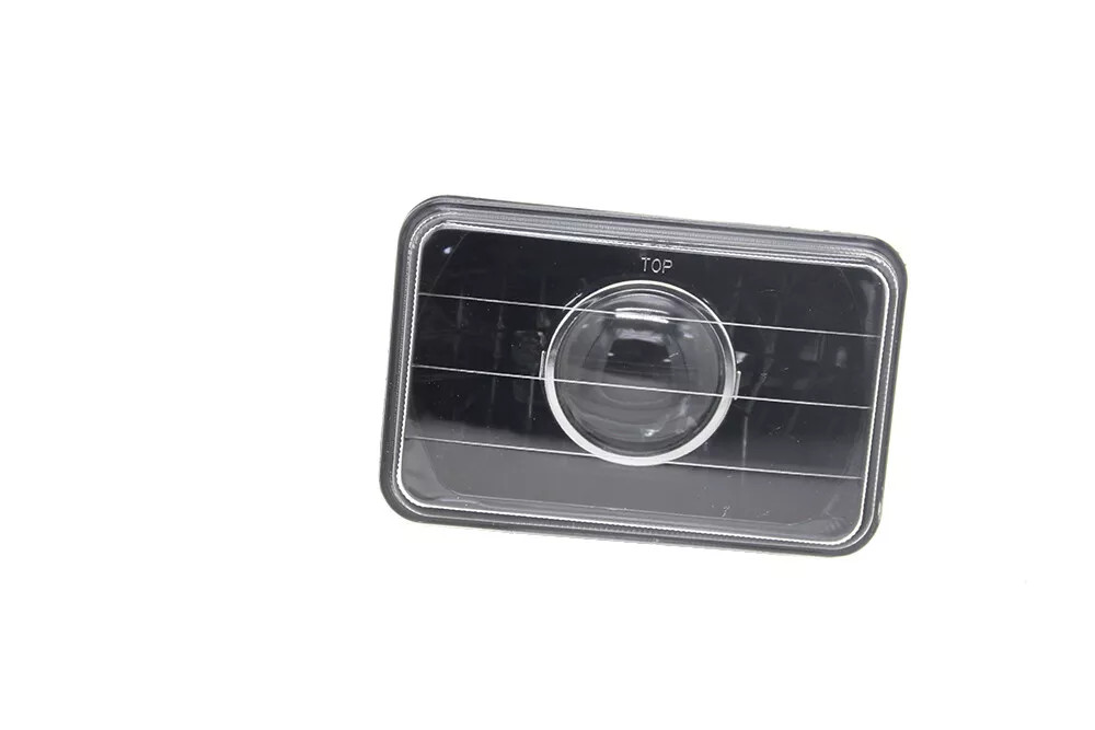 4×6″ Clear Glass Lens Diamond Cut Black Semi Sealed Beam Headlights Headlamps