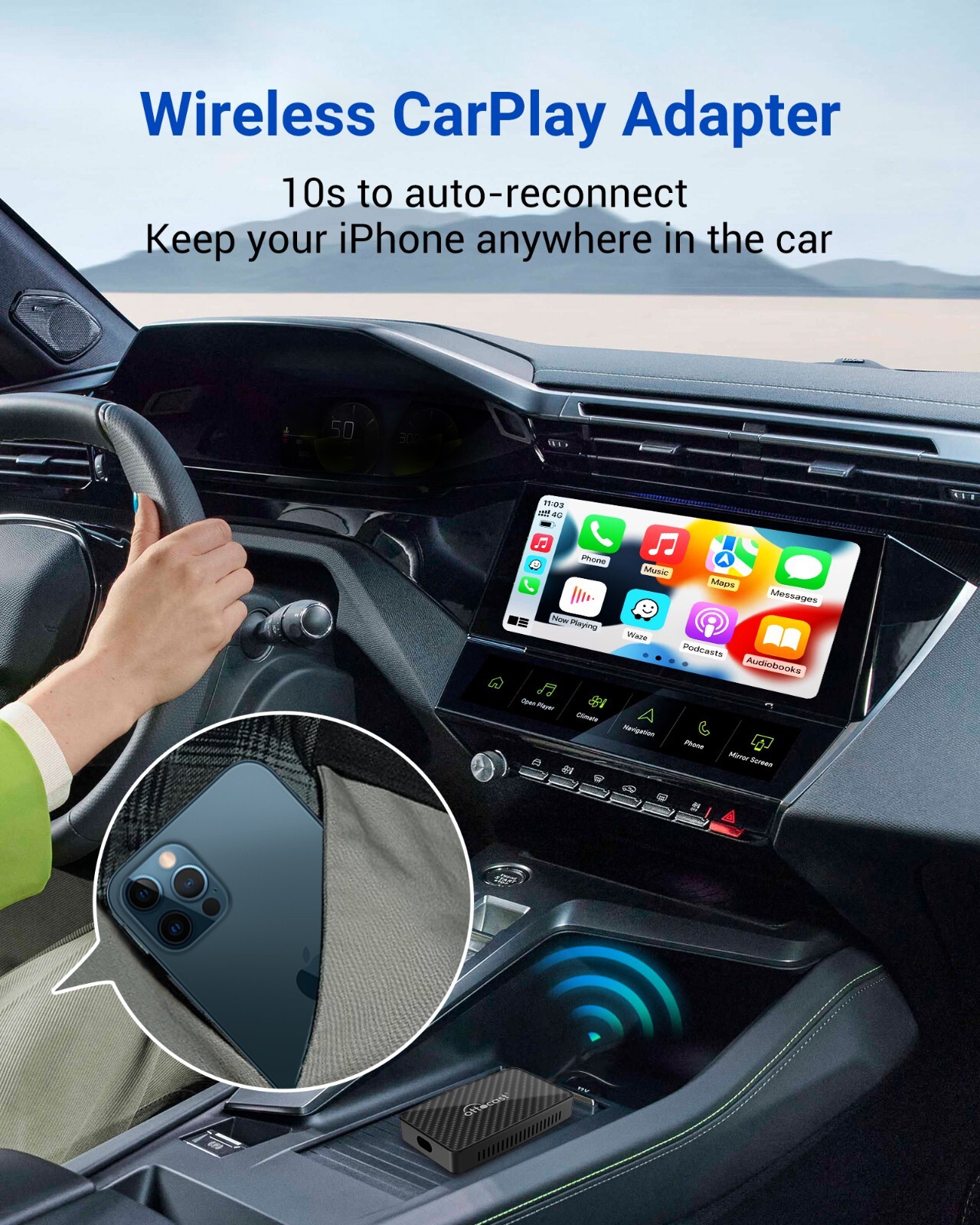 Ottocast Play2Video Pro AIBOX Wireless Carplay&Android Auto Adapter TK