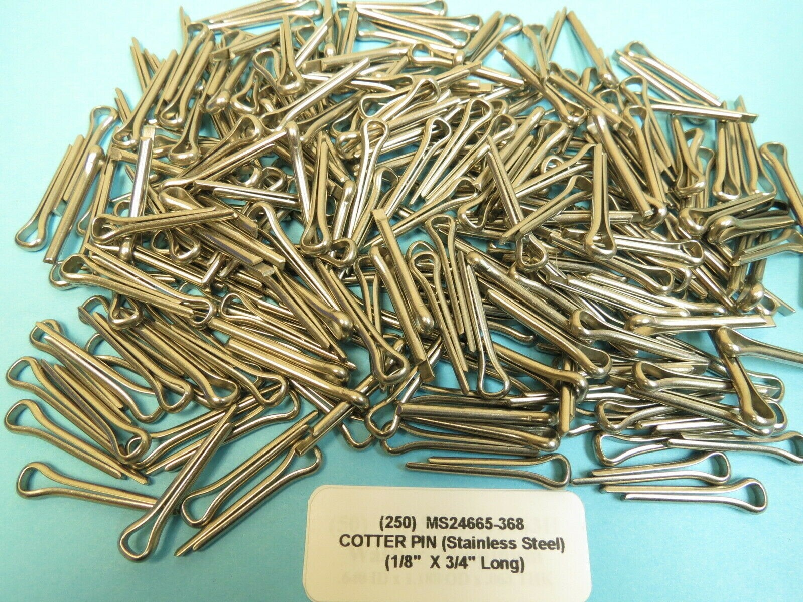 1/8 x 3/4 Military Standards MS24665-368 Cotter Pins 304 Stainless Steel (250)
