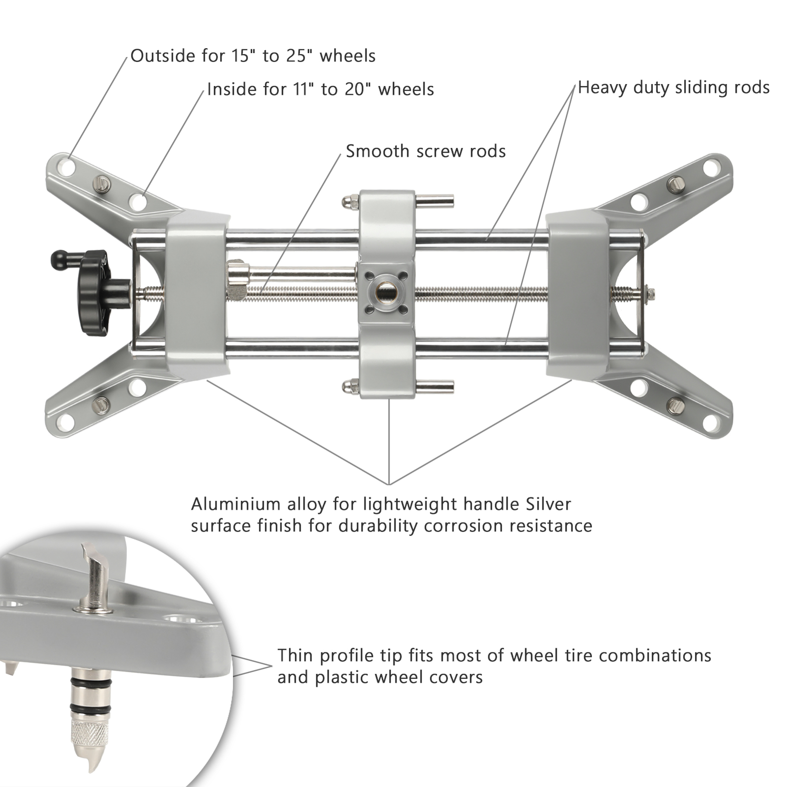 Wheel Alignment Rack Rim Clamp Mount Commercial Alignment Tool 11” to 25” Rim
