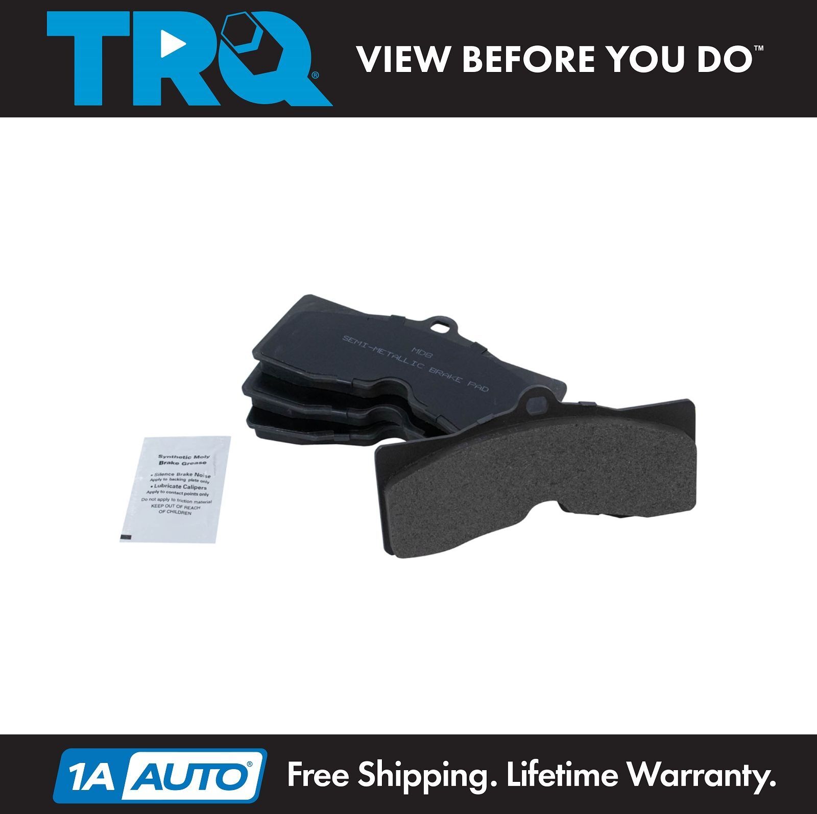 TRQ Front or Rear Metallic Disc Brake Pad Set for 65-82 Chevy Corvette