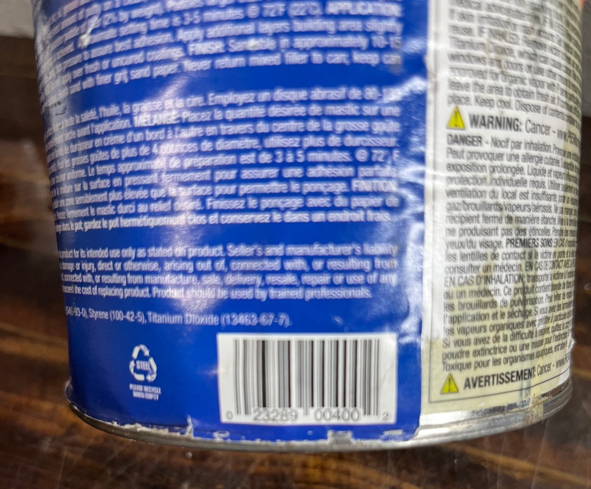 Evercoat Polyester Glazing Putty Ultra Smooth Finishing Body Filler Putty 20 oz