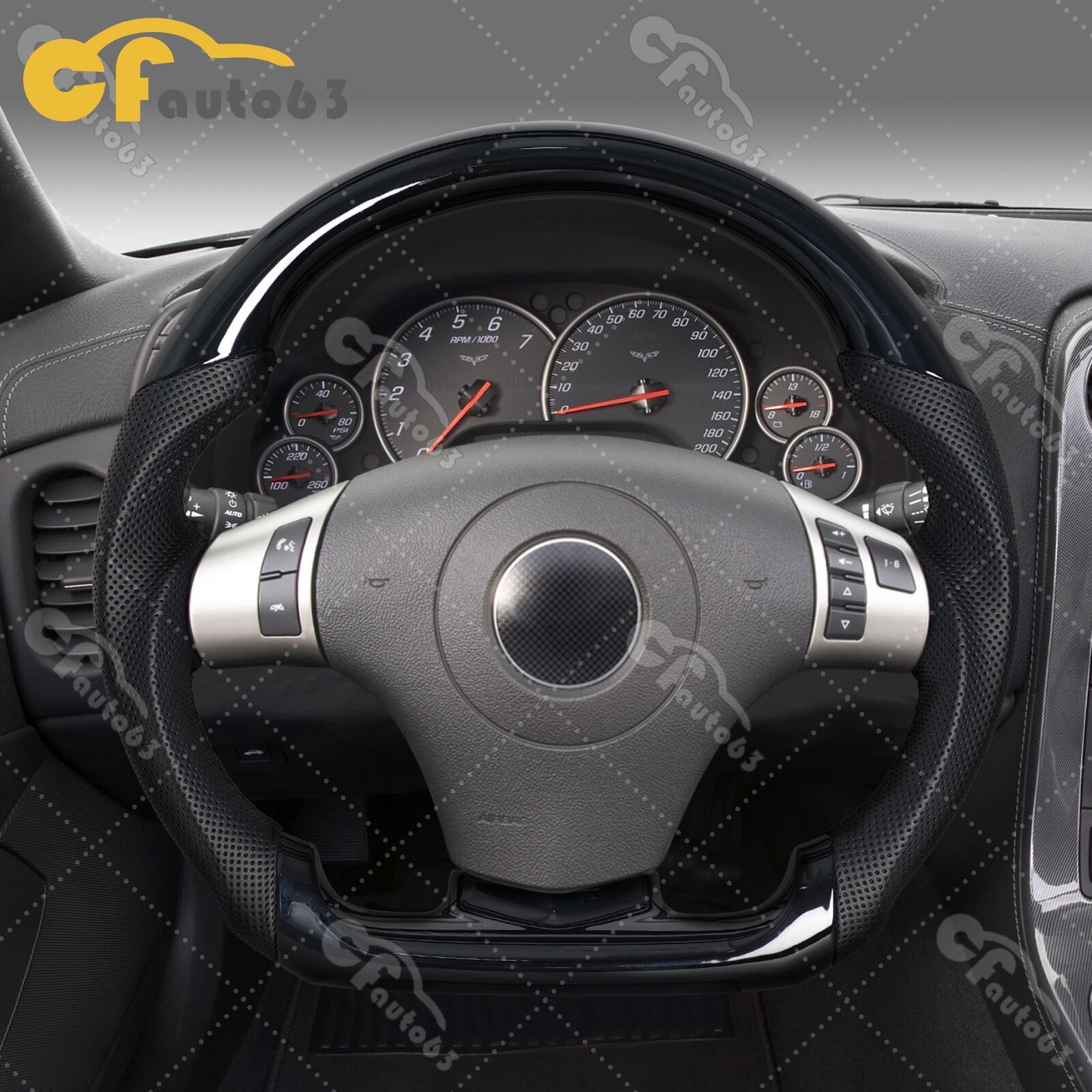 Piano Black Sport Steering Wheel For Chevrolet Corvette C6 Z06 ZR1 2006-2011