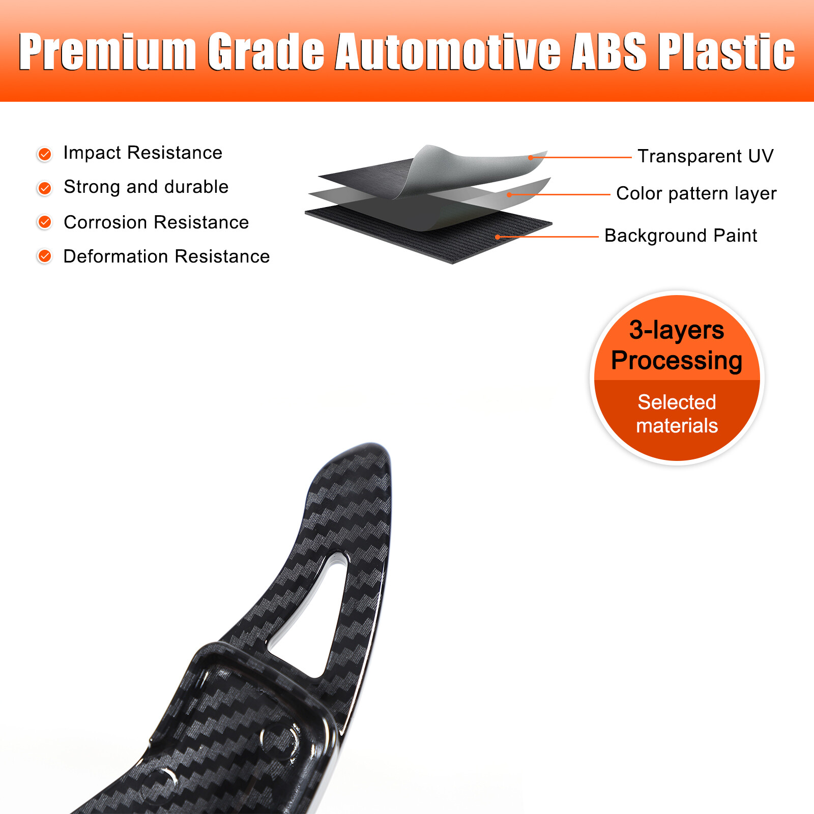 ABS Carbon fiber Steering Wheel Paddle Shifter Extension For Hyundai Genesis G70