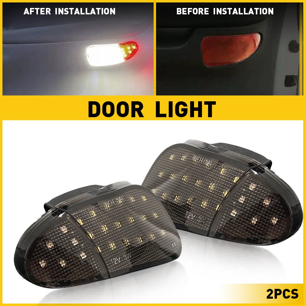 Fits Ford F-150 1997-03 Door Courtesy Lights 2X Smoked Lens LH RH ABS & PC & LED
