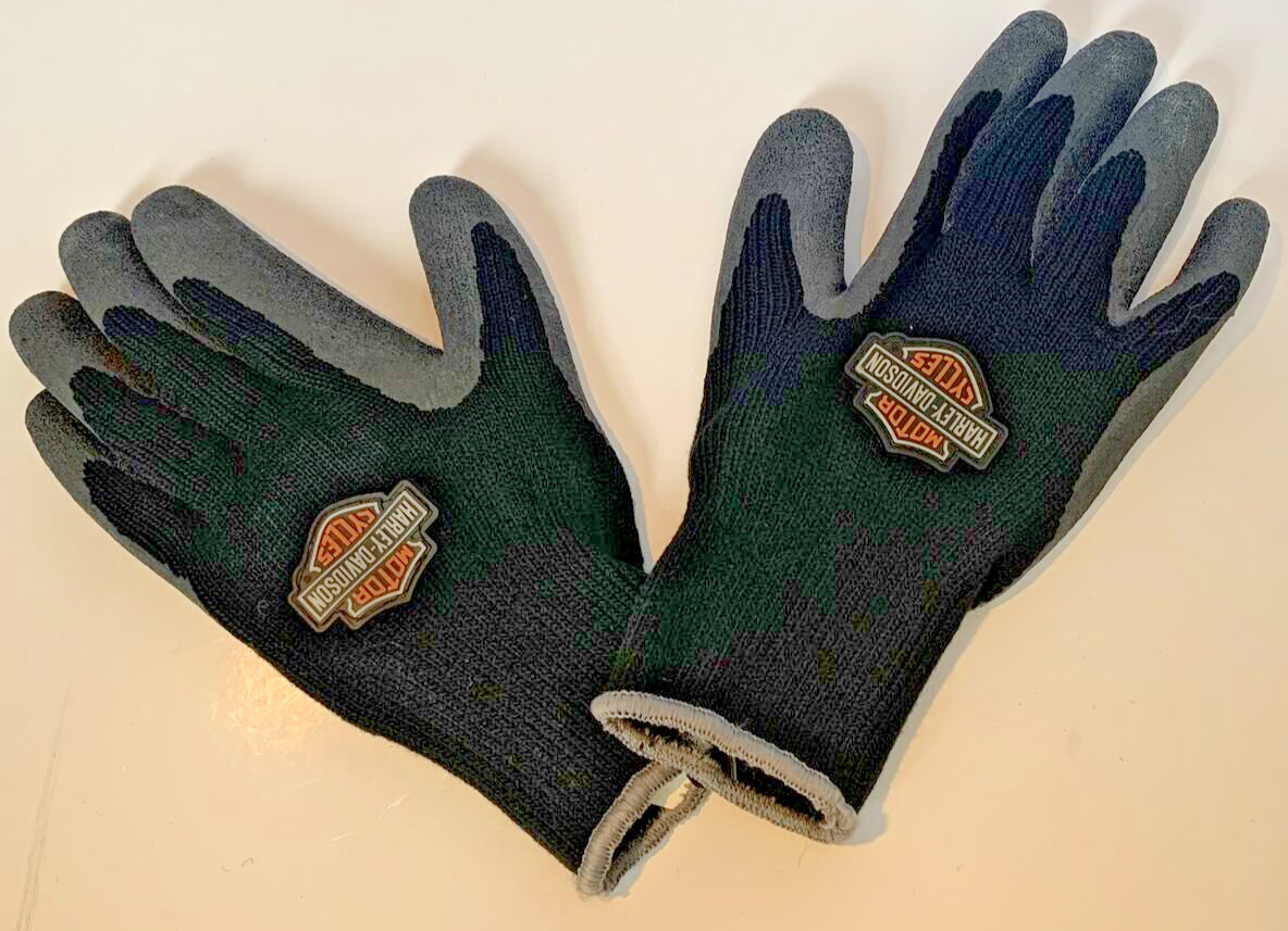Harley Davidson Poly/Cotton Work Gloves with Rubber Coating, Small (NWOT)