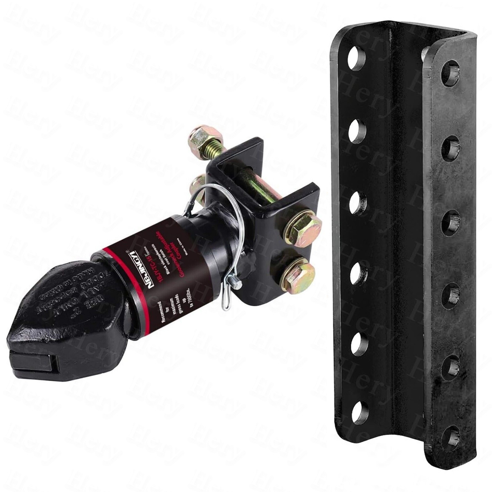 Adjustable Trailer Coupler 5-Position Channel-Mount Bracket 2″ 7000 lb With Bolt