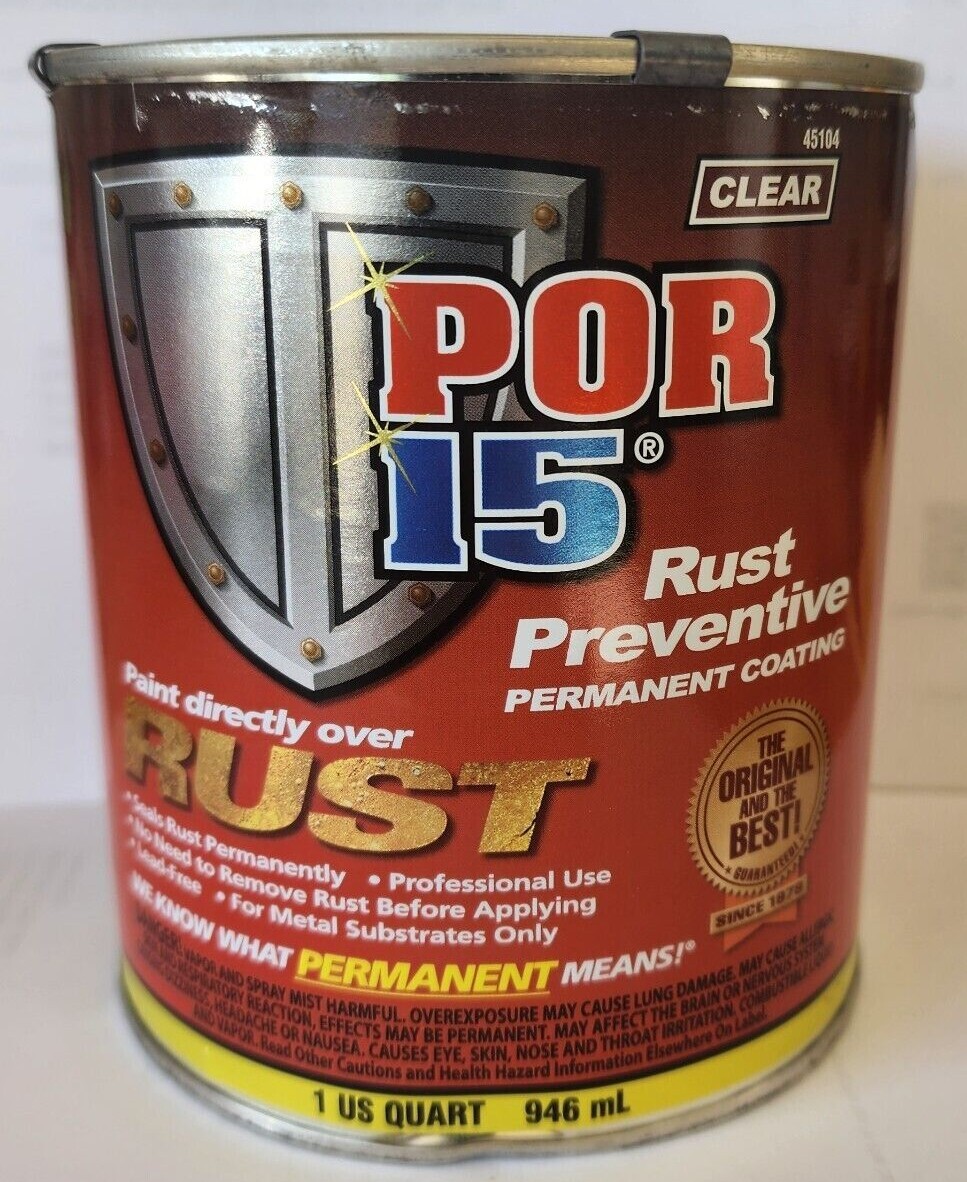 POR-15® (CLEAR) High Performance Rust Preventive Coating, Gallon Quarts Pints