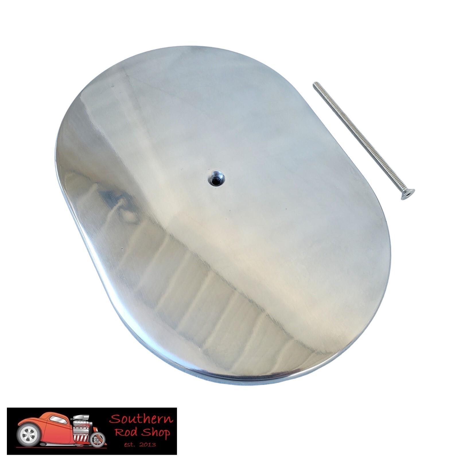 12″ Oval Polished Smooth Aluminum Air Filter Cleaner Lid Only 4 Barrel
