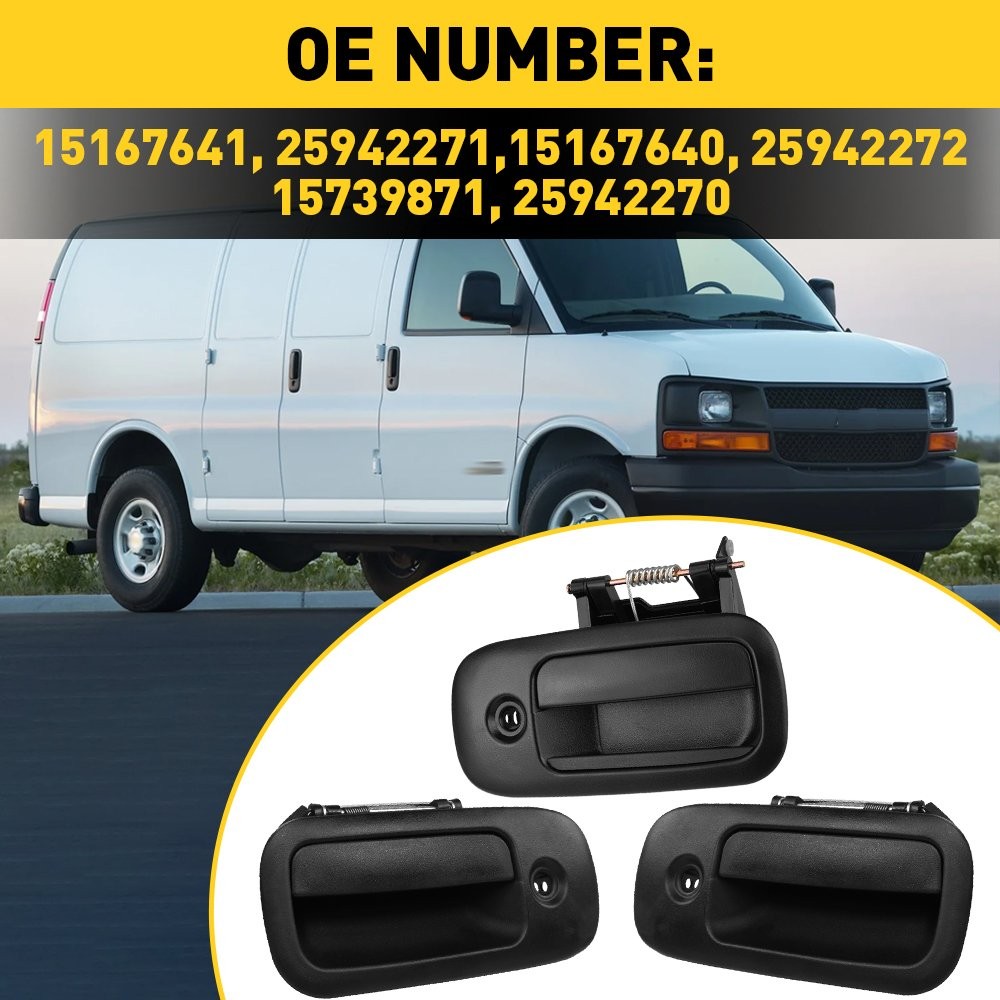 3X RearFront Door Exterior Panel Handle For 1996-2009 Chevy Express 1500 Van EOJ