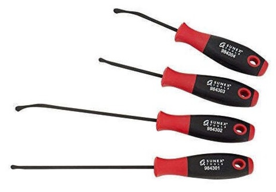 4pc Sunex Tools Seal And O-Ring Removal Tool Set 6″ And 9″ Pick Spoon Tip #9843